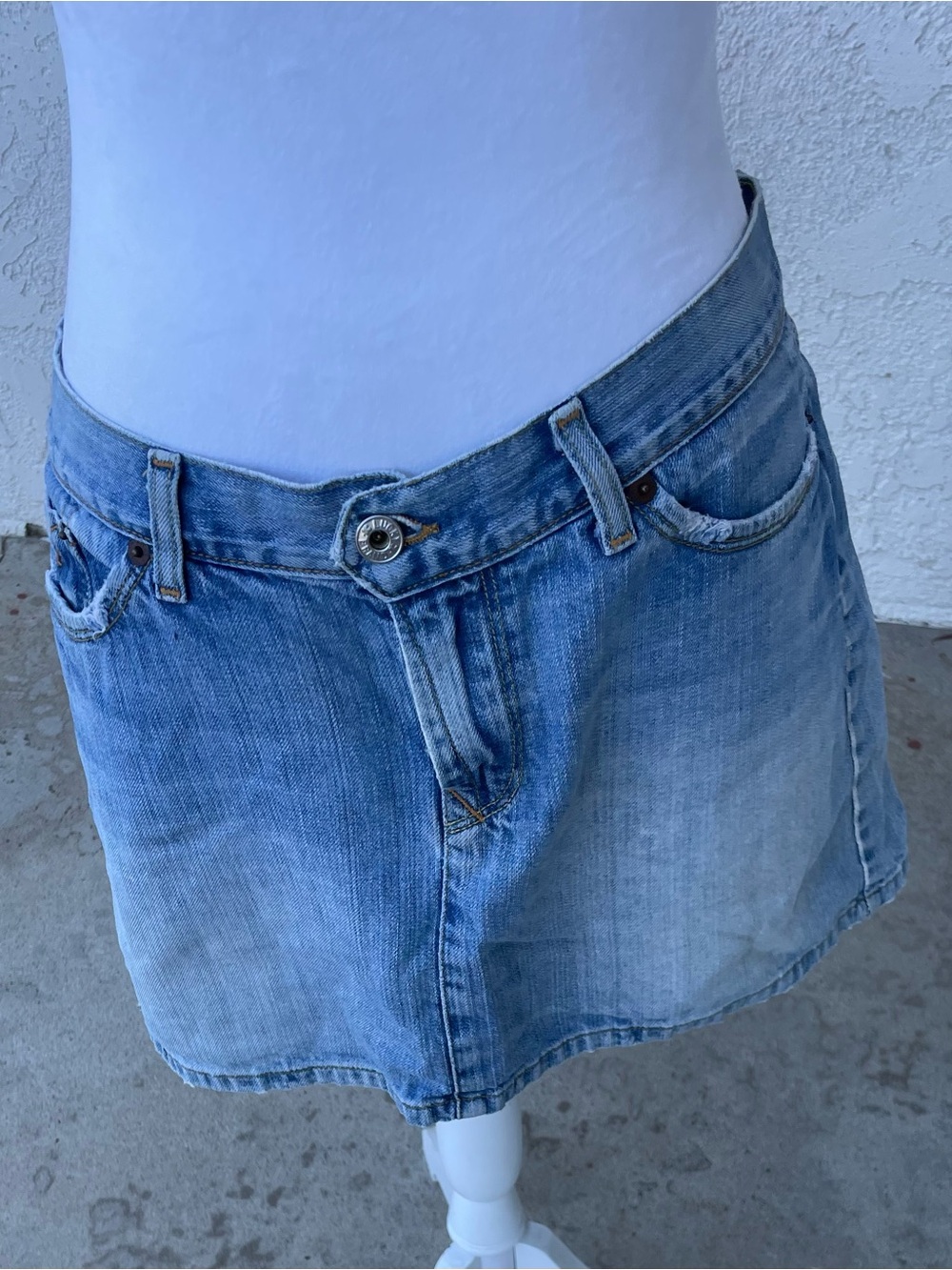 Lucky  Light Blue Denim Mini Skirt